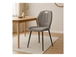 Lote de 4 sillas de tela con patas de metal negro L48 cm - NOVA