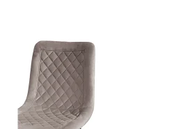 Lote de 4 sillas de tela efecto terciopelo gris tórtola, patas antracita - NOHO
