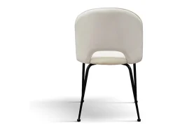 Lote de 4 sillas de tela efecto terciopelo beige, patas antracita - AVALON