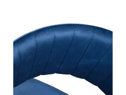 Lote de 4 sillas de tela efecto terciopelo azul, estructura dorada - ORCHIES