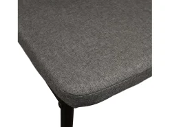 Lote de 6 sillas de tela gris y patas de metal negro - AMSTERDAM