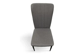 Lote de 6 sillas de tela gris y patas de metal negro - AMSTERDAM