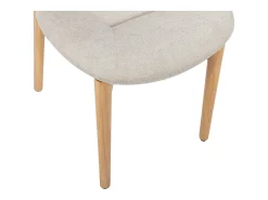 Lote de 6 sillas de tela y madera de hevea - Beige - ISADIO