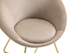 Lote de 2 sillas de terciopelo y metal dorado - Beige - BURBAN