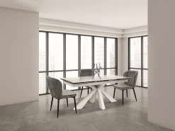 Lote de 4 sillas de terciopelo gris - SOHO
