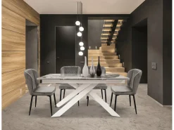 Lote de 4 sillas de terciopelo gris - SOHO