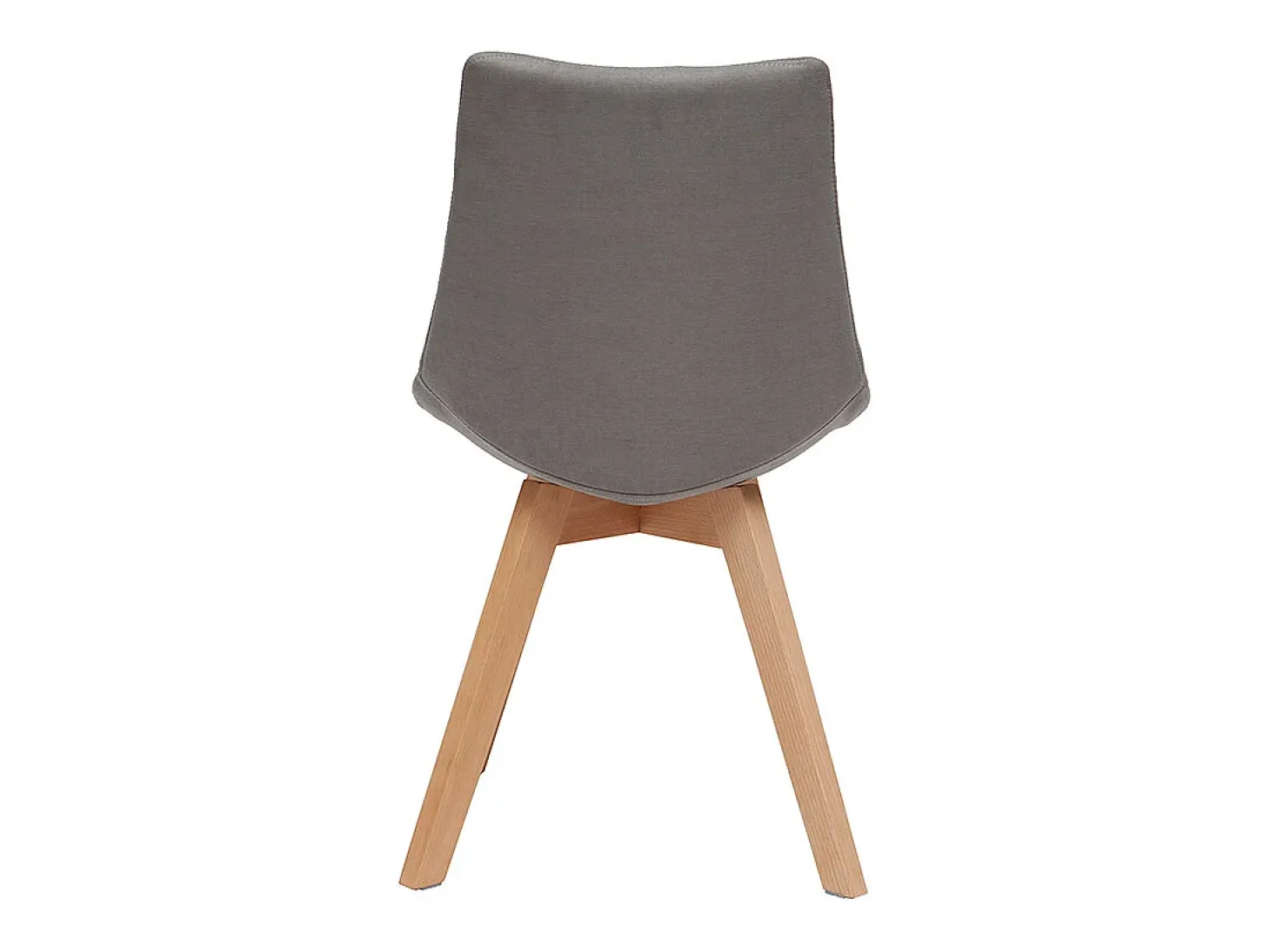 Lote de 2 sillas diseño nórdico madera y tejido gris MATILDE
