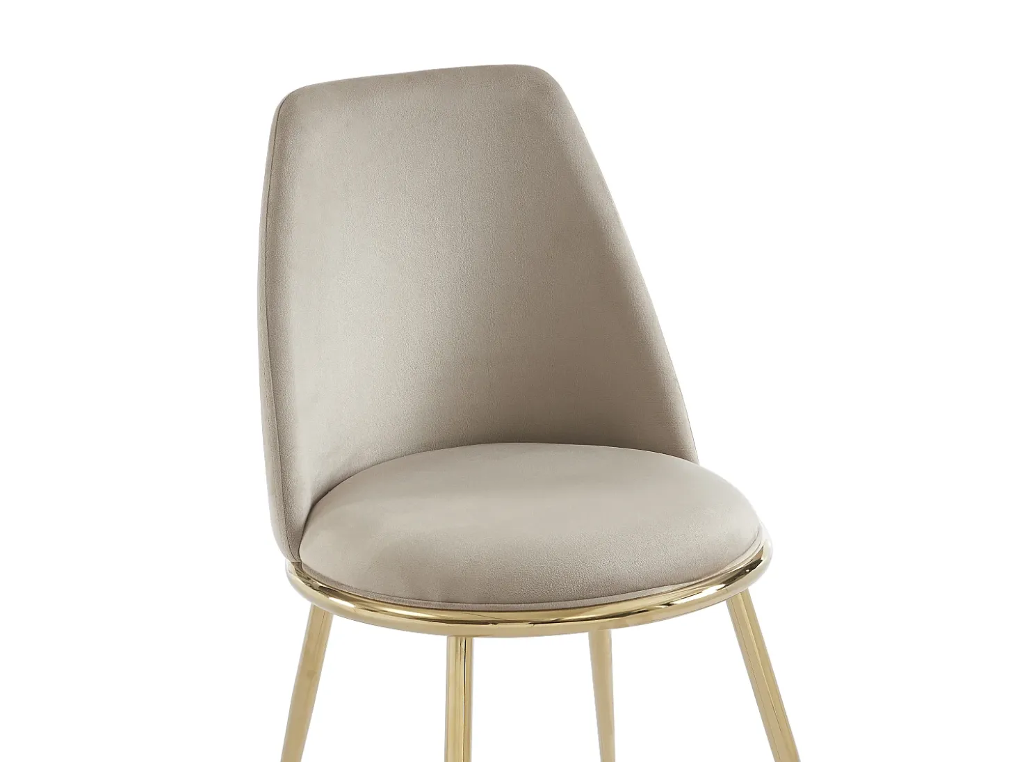 Lote de 2 sillas estilo art déco de terciopelo y metal dorado - Beige - NEBINA
