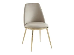 Lote de 2 sillas estilo art déco de terciopelo y metal dorado - Beige - NEBINA