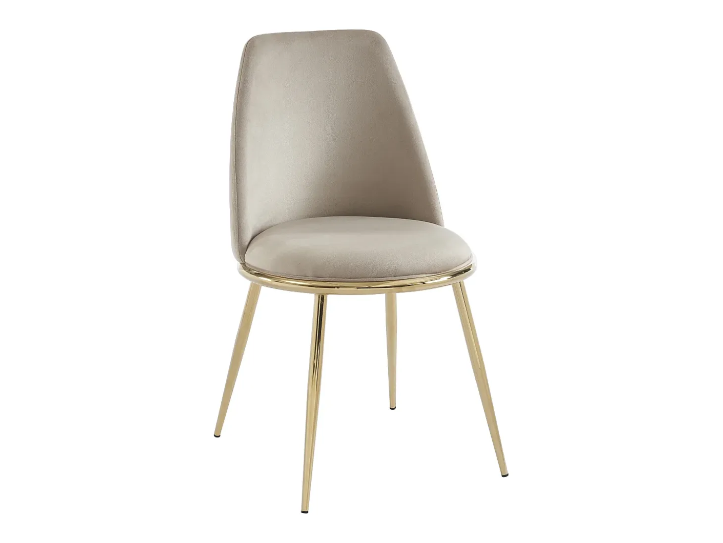 Lote de 2 sillas estilo art déco de terciopelo y metal dorado - Beige - NEBINA