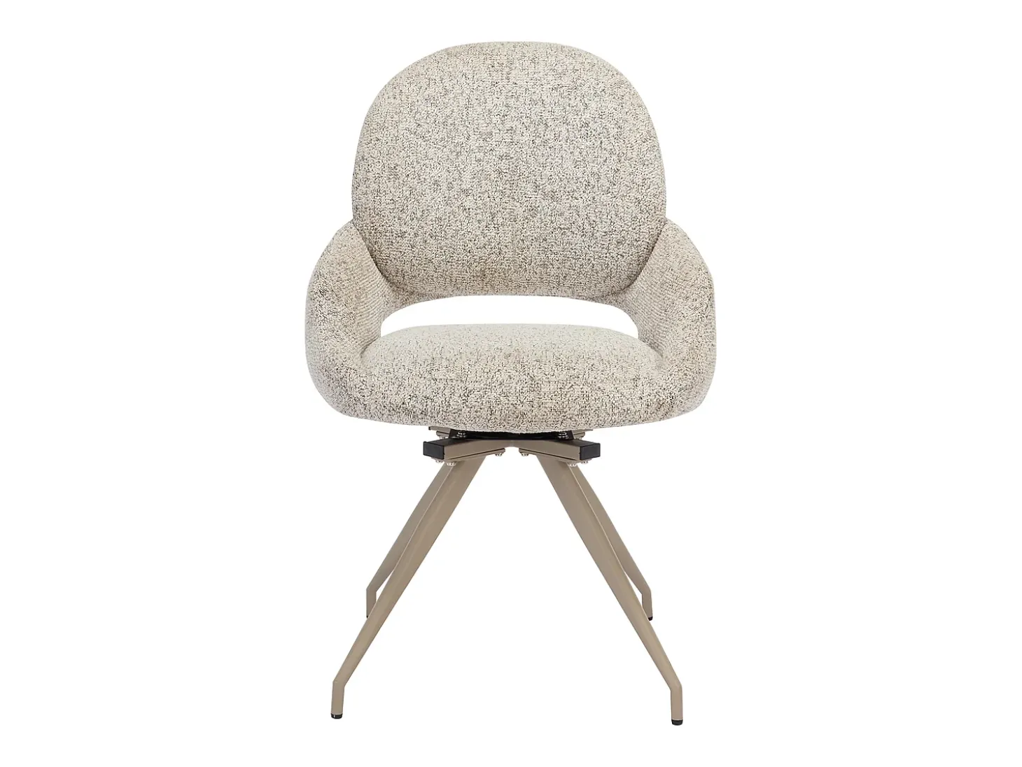 Lote de 2 sillas giratorias de tweed y metal color topo - Crema - VALIANA