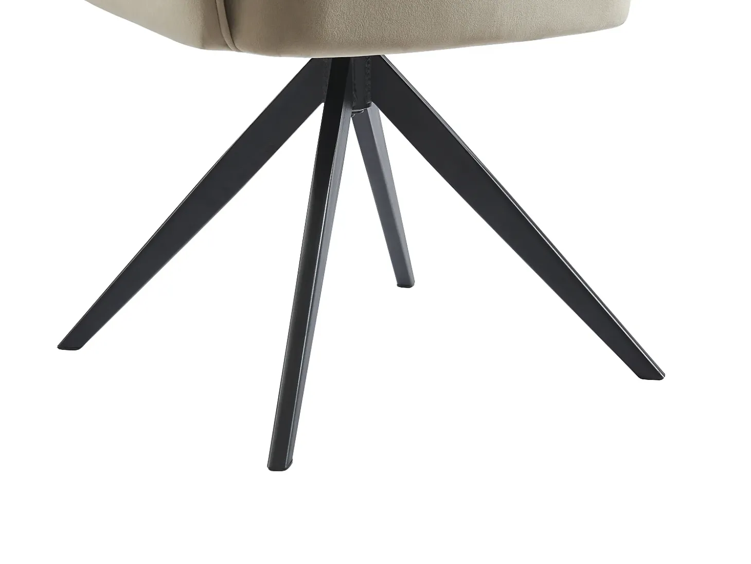 Lote de 6 sillas giratorias con brazos de terciopelo y metal negro - Beige - KONYA