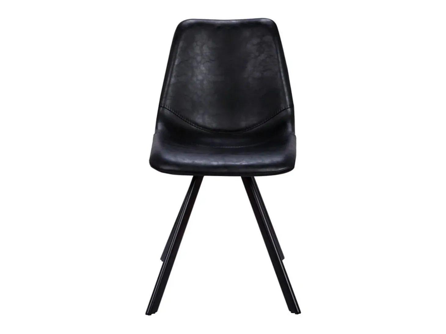 Lote de 2 sillas LUBINE - Vintage - Piel sintética - negro