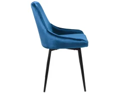 Lote de 6 sillas MASURIE - Terciopelo - azul oscuro