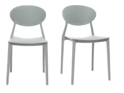 Lote de 2 sillas modernas gris polipropileno ANNA