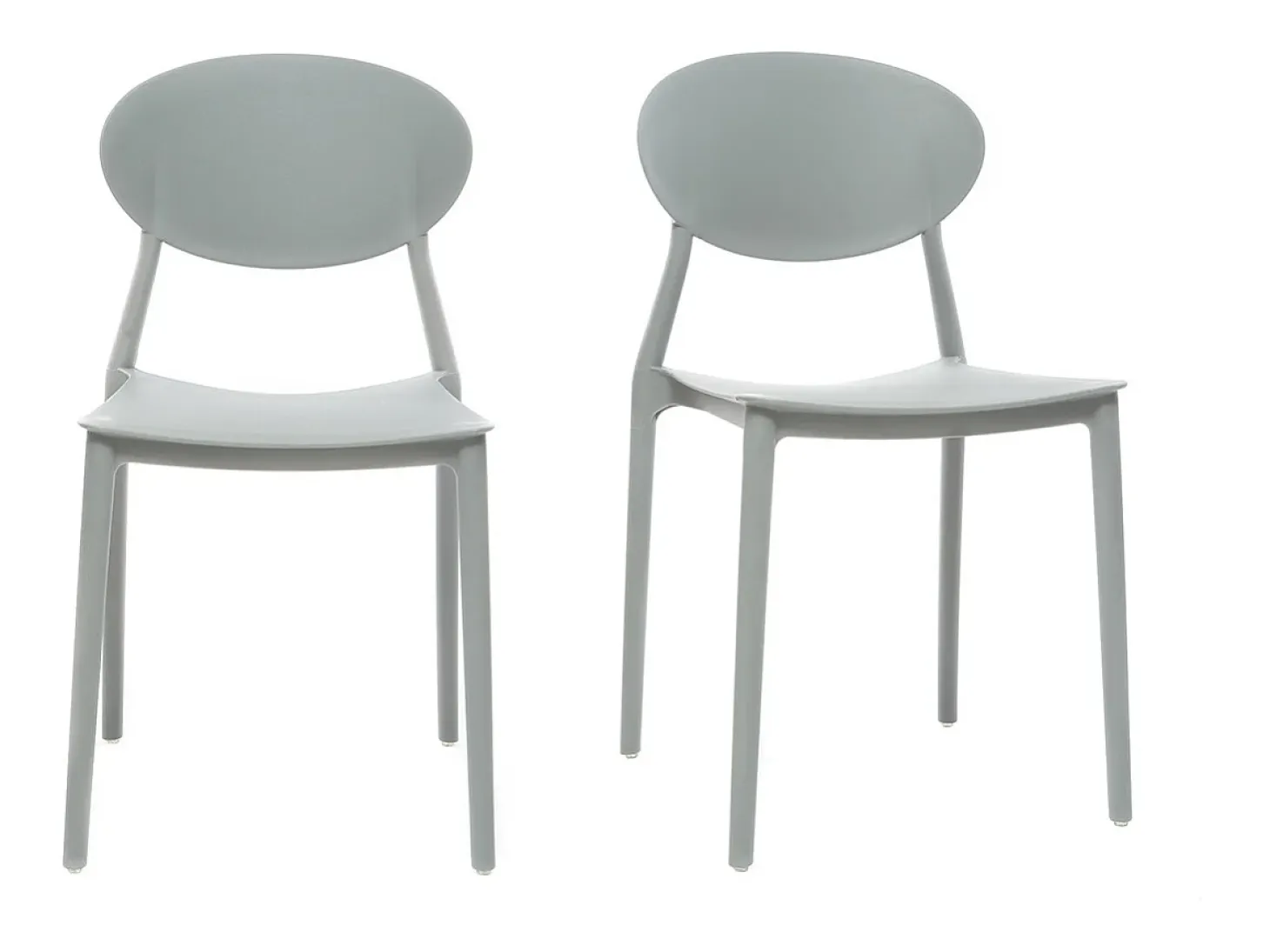 Lote de 2 sillas modernas gris polipropileno ANNA