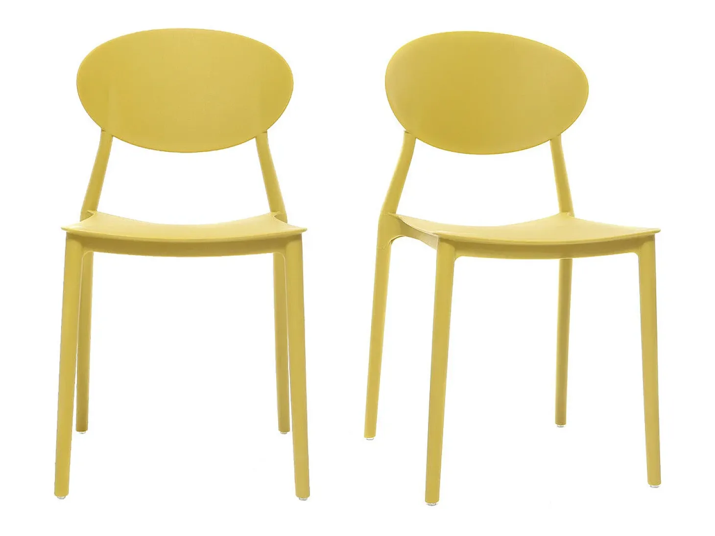 Lote de 2 sillas modernas amarillo polipropileno apilables ANNA