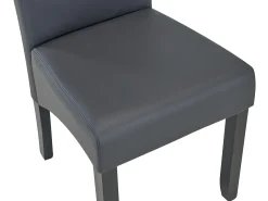 Lote de 2 sillas ROVIGO - Piel sintética gris mate