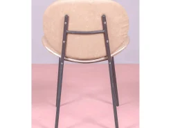 Lote de 4 sillas vintage tapizadas en polipiel - Slice - Beige