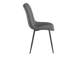 Lote de 2 sillas "Zaren" acolchadas en ecopiel antracita con estructura negra cm 45x59 90h