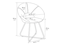 Lote de 4 sillones de tela efecto terciopelo verde, base de metal dorado - ZANTE