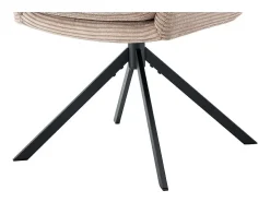 Lote de 2 sillones KAVIRA – Terciopelo acanalado en color arena – Patas de metal – Con reposabrazos – Diseño cálido y moderno