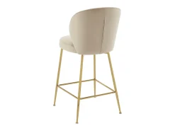 Lote de 2 taburetes de bar de terciopelo y metal dorado - Beige - POLPONA de Pascal MORABITO