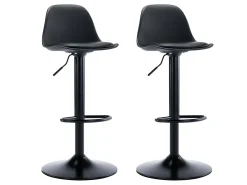 Lote de 2 taburetes de bar de polipropileno y metal - Negro - XAFY
