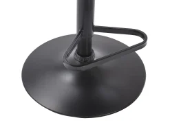Lote de 2 taburetes de bar de terciopelo y metal - Altura ajustable - Negro - PEGA