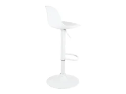 Lote de 2 taburetes de bar blancos, asiento con respaldo pequeño y cojín de cuero sintético, giratorio, altura regulable SIG (blanco integral)