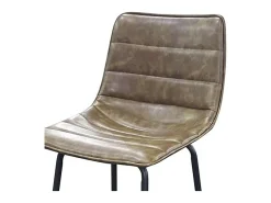 Lote de 2 taburetes de bar con respaldo efecto cuero tilo colección NETS - Estilo industrial