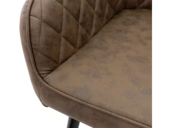 Lote de 6x sillas de comedor y sillones de salón en material sintético marrón