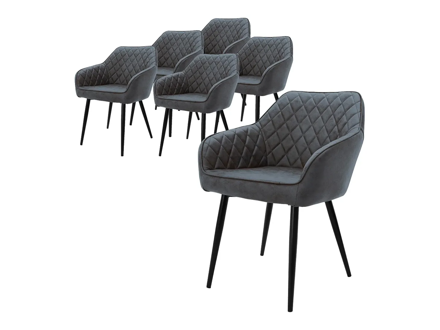 Lote 6x sillas de comedor sillones de salón material sintético antracita