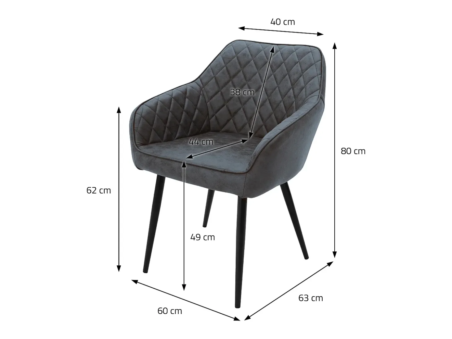 Lote 6x sillas de comedor sillones de salón material sintético antracita