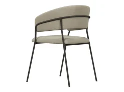 LUCA-Sillón de mesa color lino y de metal negro (x2)