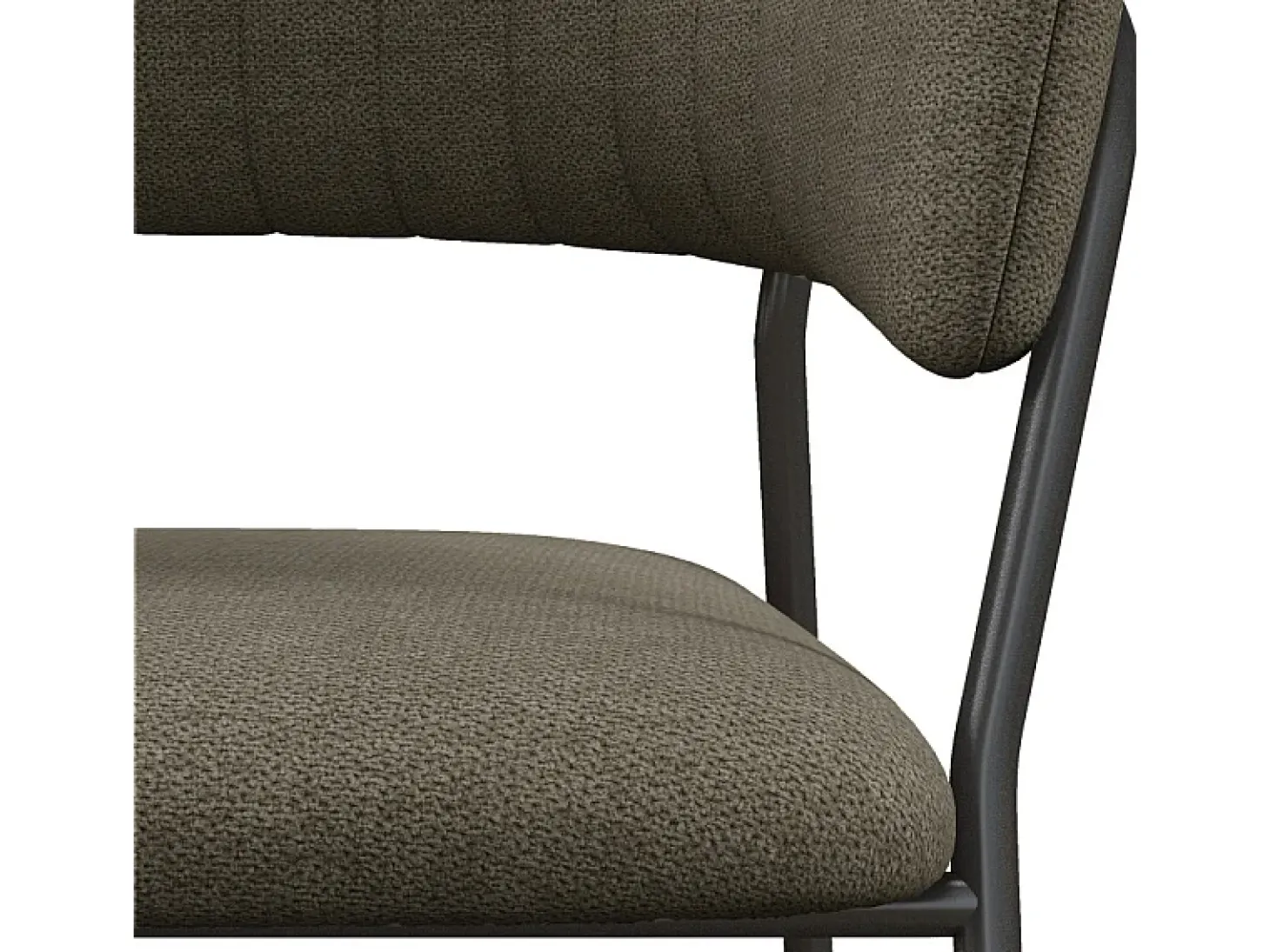 LUCA-Sillón de mesa marrón y de metal negro (x2)