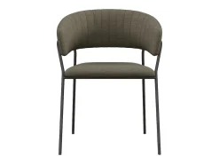LUCA-Sillón de mesa marrón y de metal negro (x2)