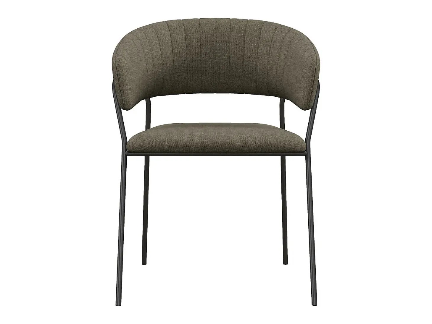 LUCA-Sillón de mesa marrón y de metal negro (x2)