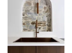 Luisa fregadero 1 cubeta grande 76x45 en acero inoxidable cobre cepillado Essebagno