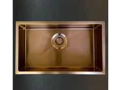 Luisa fregadero 1 cubeta grande 76x45 en acero inoxidable cobre cepillado Essebagno