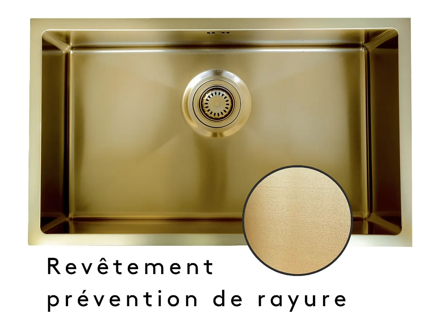 Luisa fregadero 1 cubeta grande 76x45 en acero inoxidable oro cepillado Essebagno