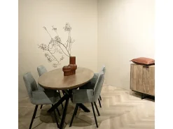 MACY-Mesa de comedor ovalada 8/10 personas 210cm madera