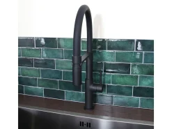 Magneto Mezclador monomando de fregadero con teleducha negro Essebagno