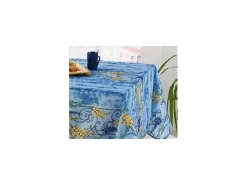 Mantel Provenzal rectangular antimanchas Poliéster Azul Glicina 150 x 300 cm