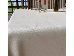 Mantel rectangular antimanchas 150x300 cm LUXURY blanco, por Soleil d'Ocre