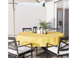 Mantel redondo antimanchas 180 cm ALIX amarillo radiante, por Soleil d'Ocre