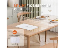 Mantel SucceBuy Protección de Mesa en PVC 35.6 X 61 CM, Tapete de Escritorio en Plástico Transparente, 0.15CM de Grosor