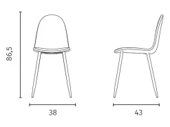 Martina - Silla imitación ratán beige 4 piezas