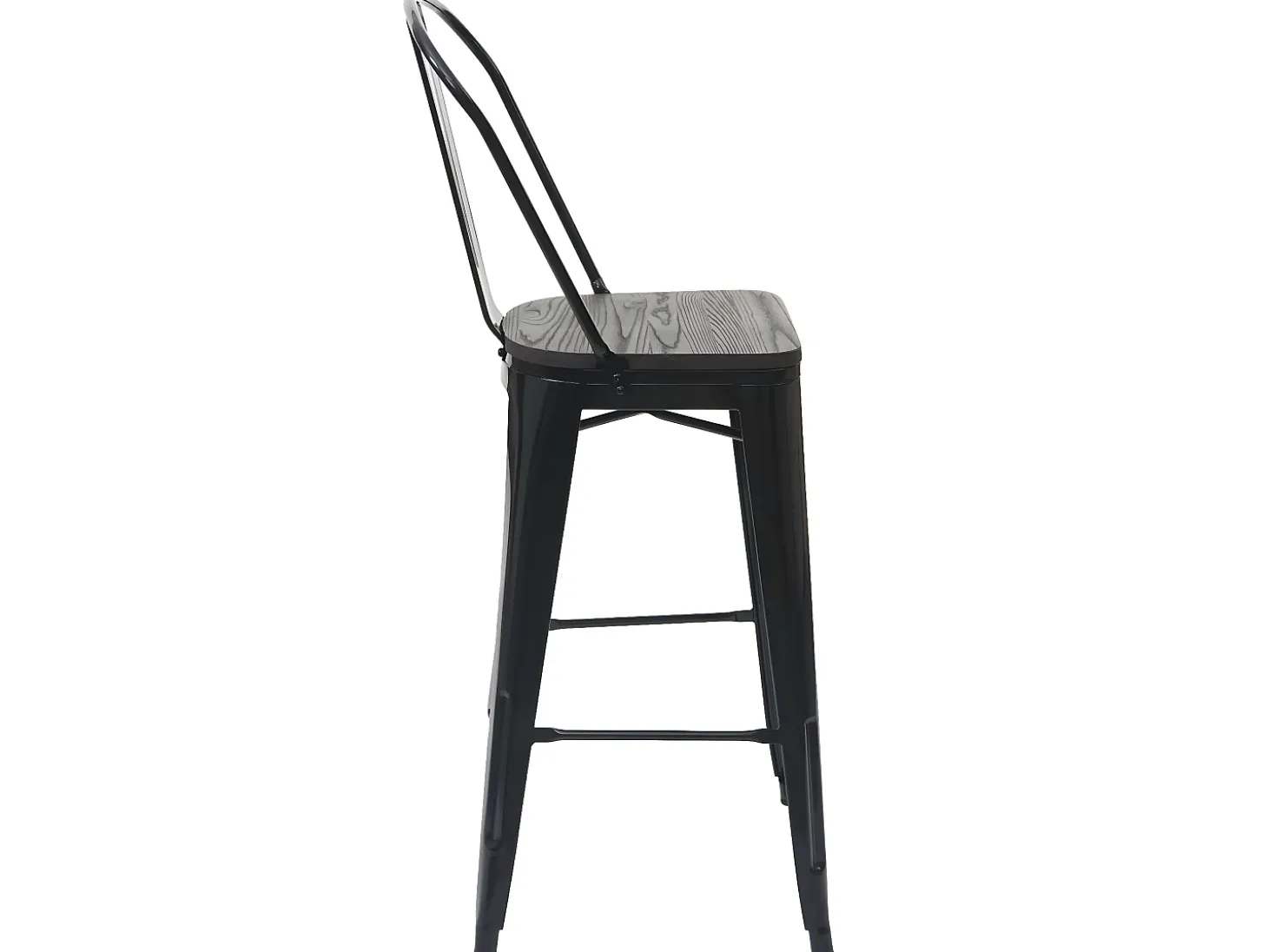 MCW-A73 Taburete de bar de metal (set de 2), negro
