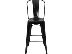 MCW-A73 Taburete de bar de metal (set de 4), negro